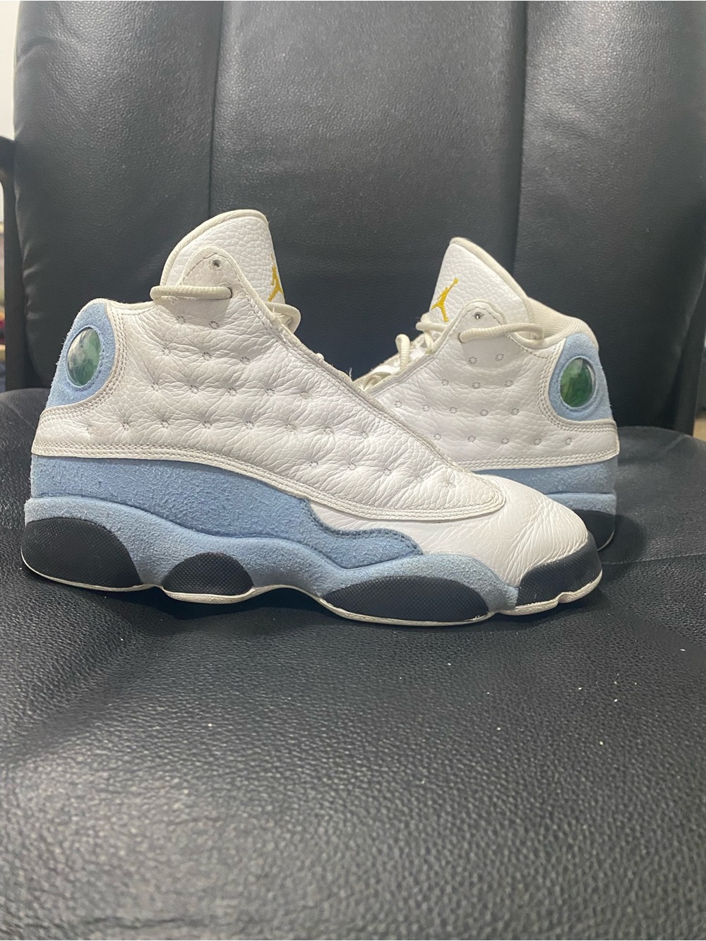Air Jordan 13 Retro White and Light Blue Basketball Shoes size 5Y